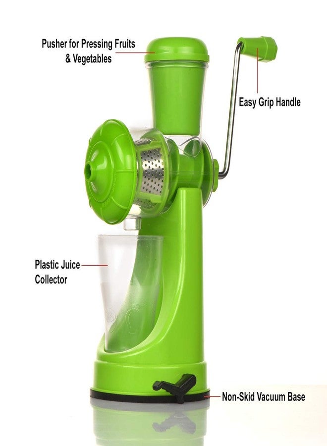 SEASPIRIT Hand Juicer for Fruits and Vegetables with Steel Handle Vacuum Locking System, Shake, Smoothies, Travel Juicer for All Fruits (Green) - Image 4